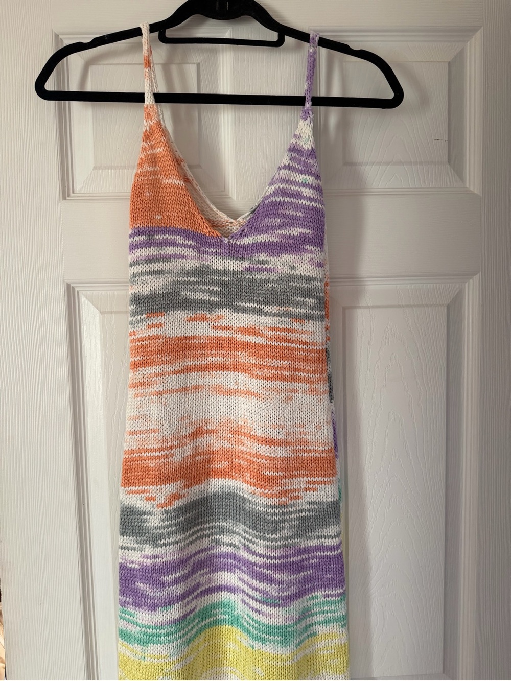 Zara Striped Maxi Slip Dress in Orange, Purple, Gray & Yellow